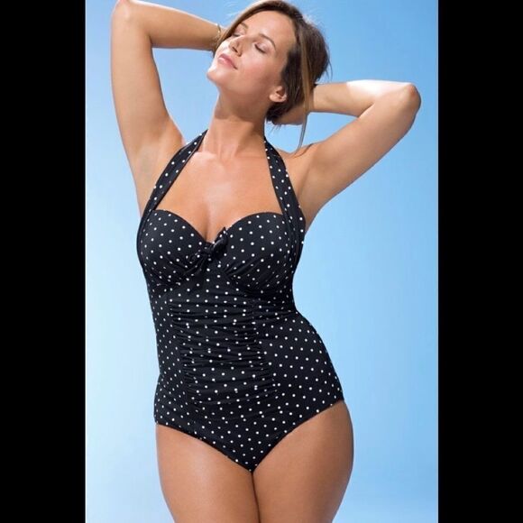 New. SWIMSUITS FOR ALL black and white swimsuit. - Picture 2 of 11
